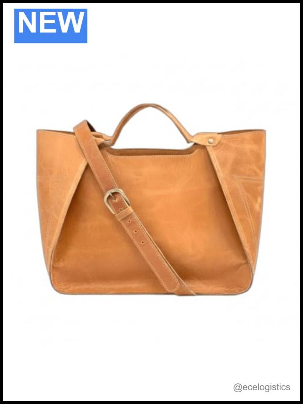 Genuine Leather Tote Bag for Women Structured Work Travel Handbag